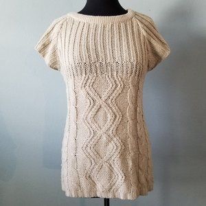 Beige knit sleeveless top